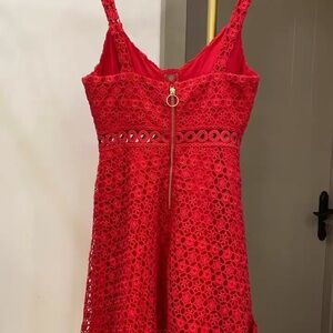 Guess Red Lace Backless Dress